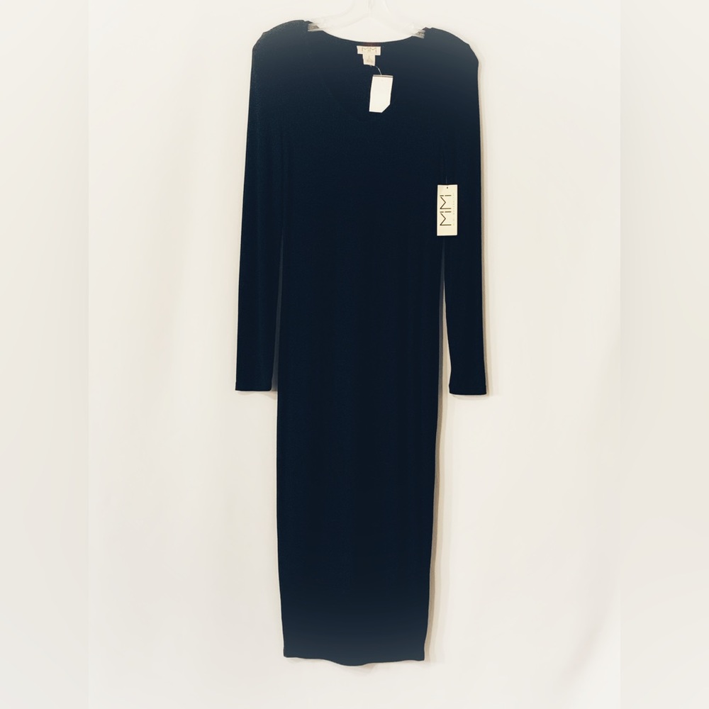 MIMI MATERNITY BLACK STRETCH KNOT DRESS